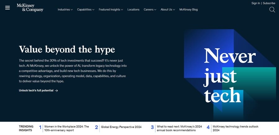 McKinsey & Company website screenshot