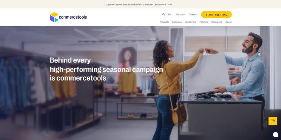 Commercetools website screenshot