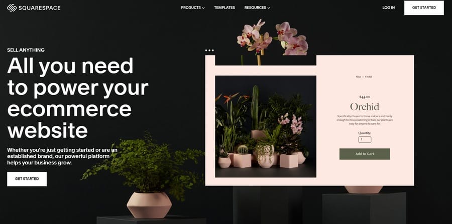 Squarespace Commerce website screenshot